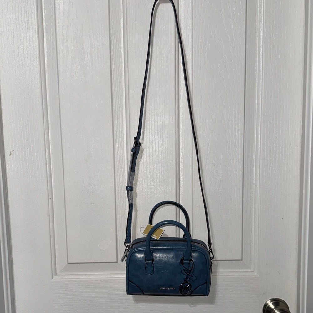 Michael Kors Blue Leather Crossbody Bag